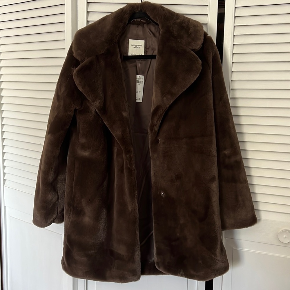 Abercrombie & Fitch Mid Length Faux fur coat